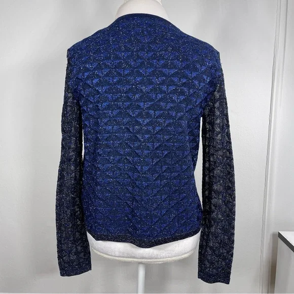 St. John Metallic Diamond Lace Knit Cardigan and Tank Top Set… - Picture 5 of 16